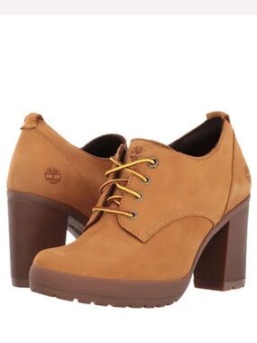 Timberland Camdale Oxford Block Heel Shoe / Booties in Wheat Nubuck 8.5